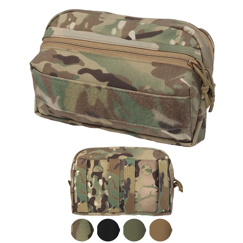 

MOLLE Mount Utility Pouch Double Zipper Storage Modular Chassis Panel Airsoft Hunting Vest Organizer Essentials