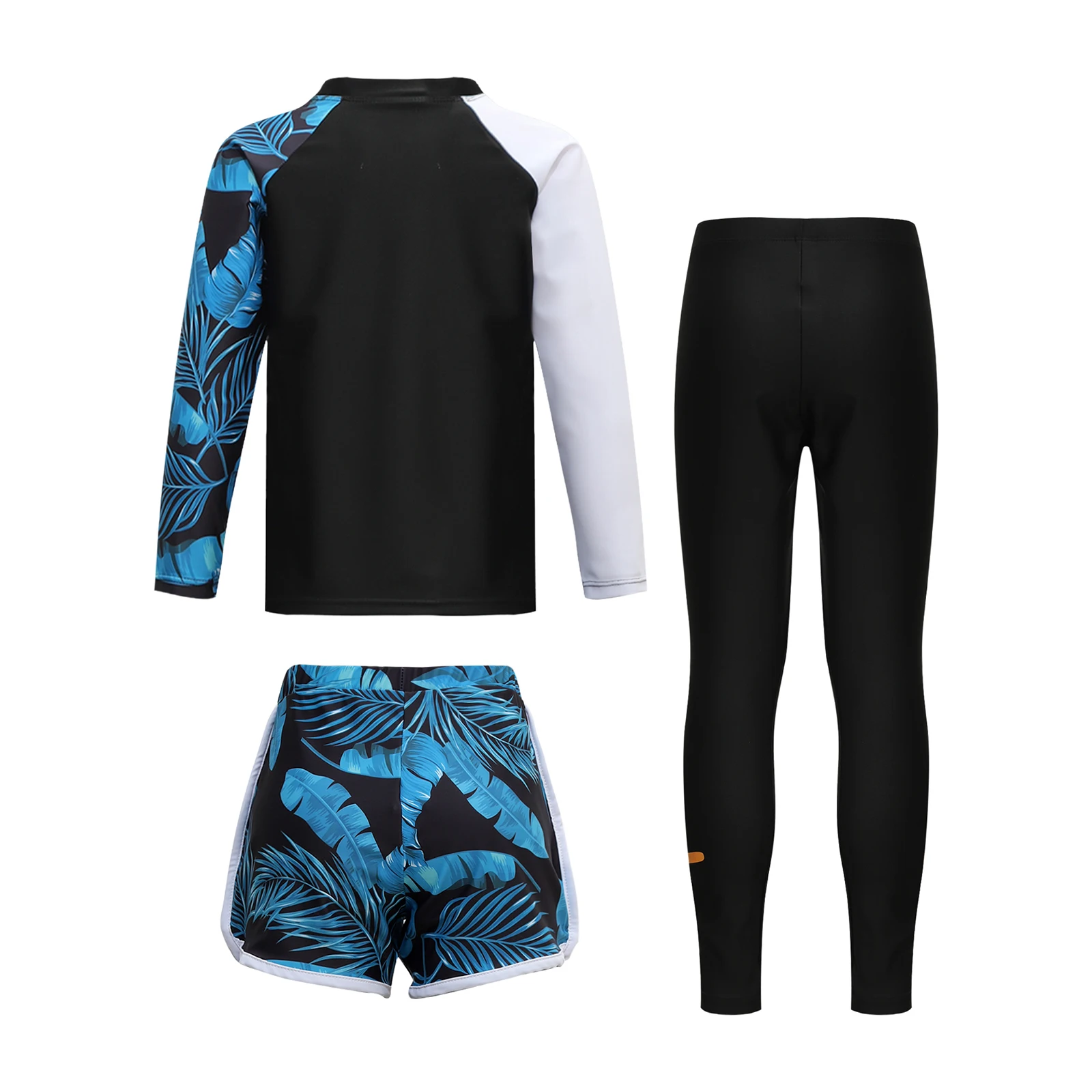 Kids 3 Piece Long Sleeve Swimsuits Rash Guard Swimwear UPF 50+ Swim Shirt Legging Pants Sets Bathing Suit Rash Guard Swimwear