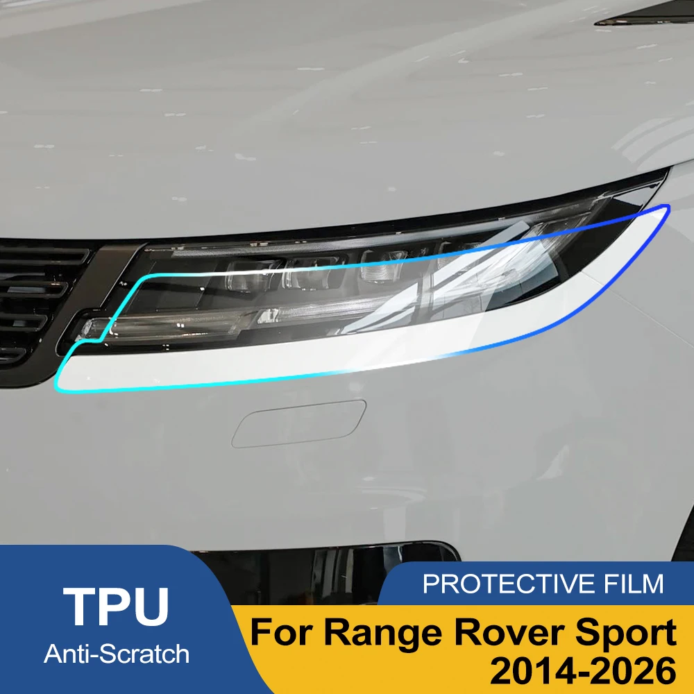 For Range Rover Sport L46 L494 High Gloss Smoke Black Pre-Cut Headlight Protection Film TPU PPF Kit Anti-Scratch Vinyl Wrap view 2