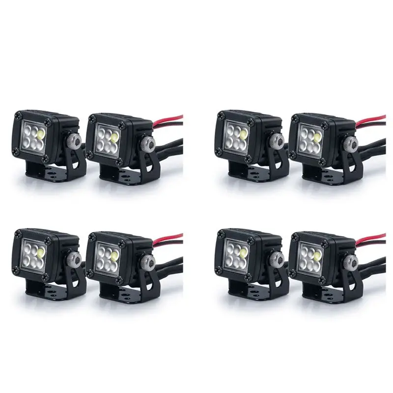 8X Modified Headlights Spotlights Car Top Lights Bumper Lights For AXIAL SCX10 JEEP TRAXXAS TRX4 TRX6 1/10,B