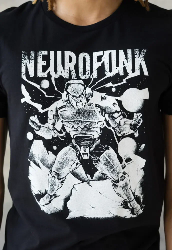 Neurofunk T Shirt Robot Junglist Jungle Massive Amen Drum and Bass Mens Tee Unisex T-shirts for Men Women Summer  vintage