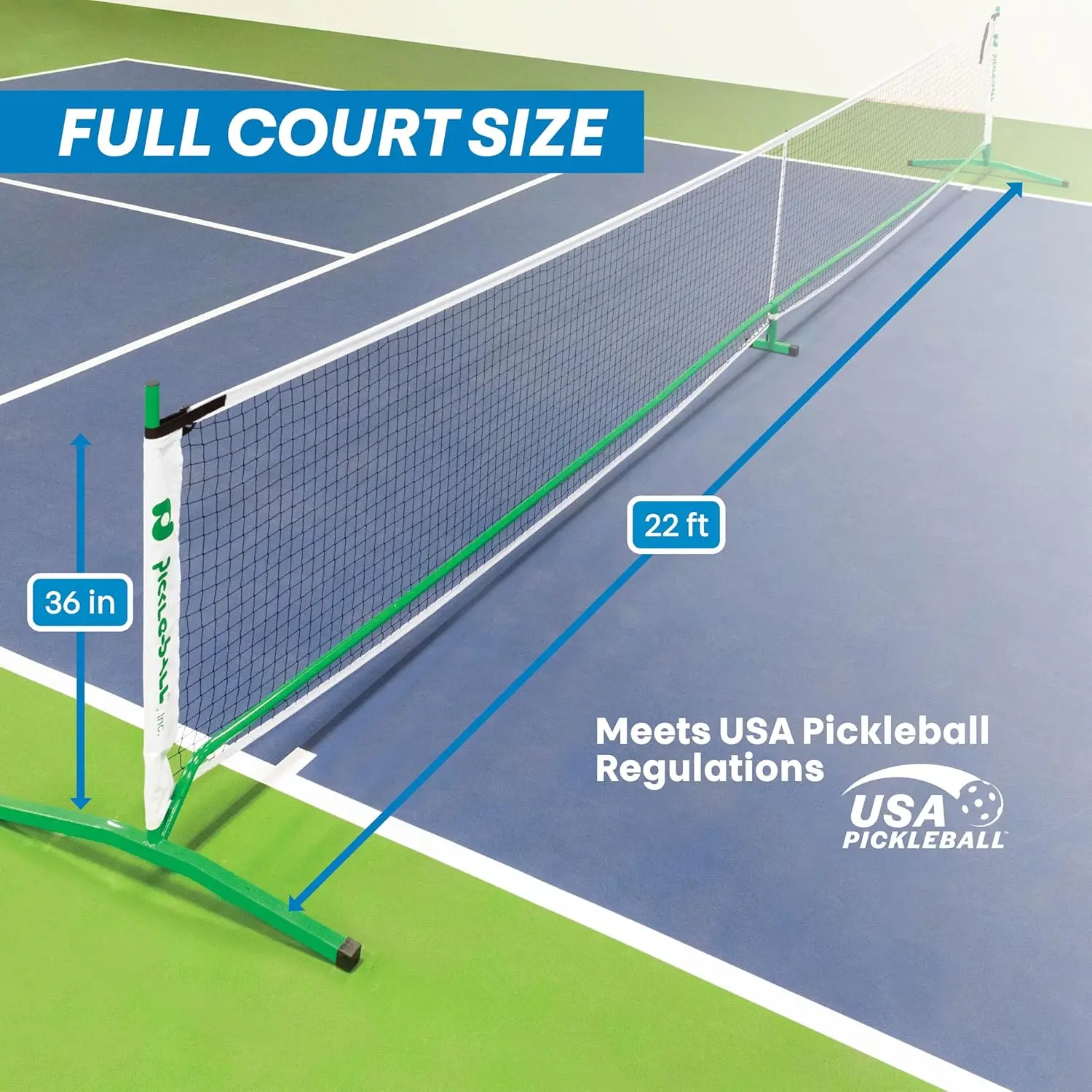 Tournament Pickleball Net - Portable Lightweight Steel Construction for Outdoor Play - Durable Pickleball Net for