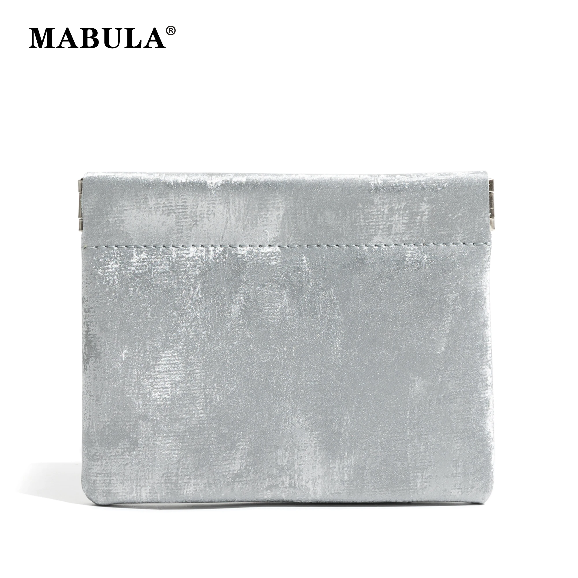 MABULA Mini Chinese Stylish Genuine Leather Coin Pouch Trendy Unisex Luxury Card Bag Portable Women Key Purse