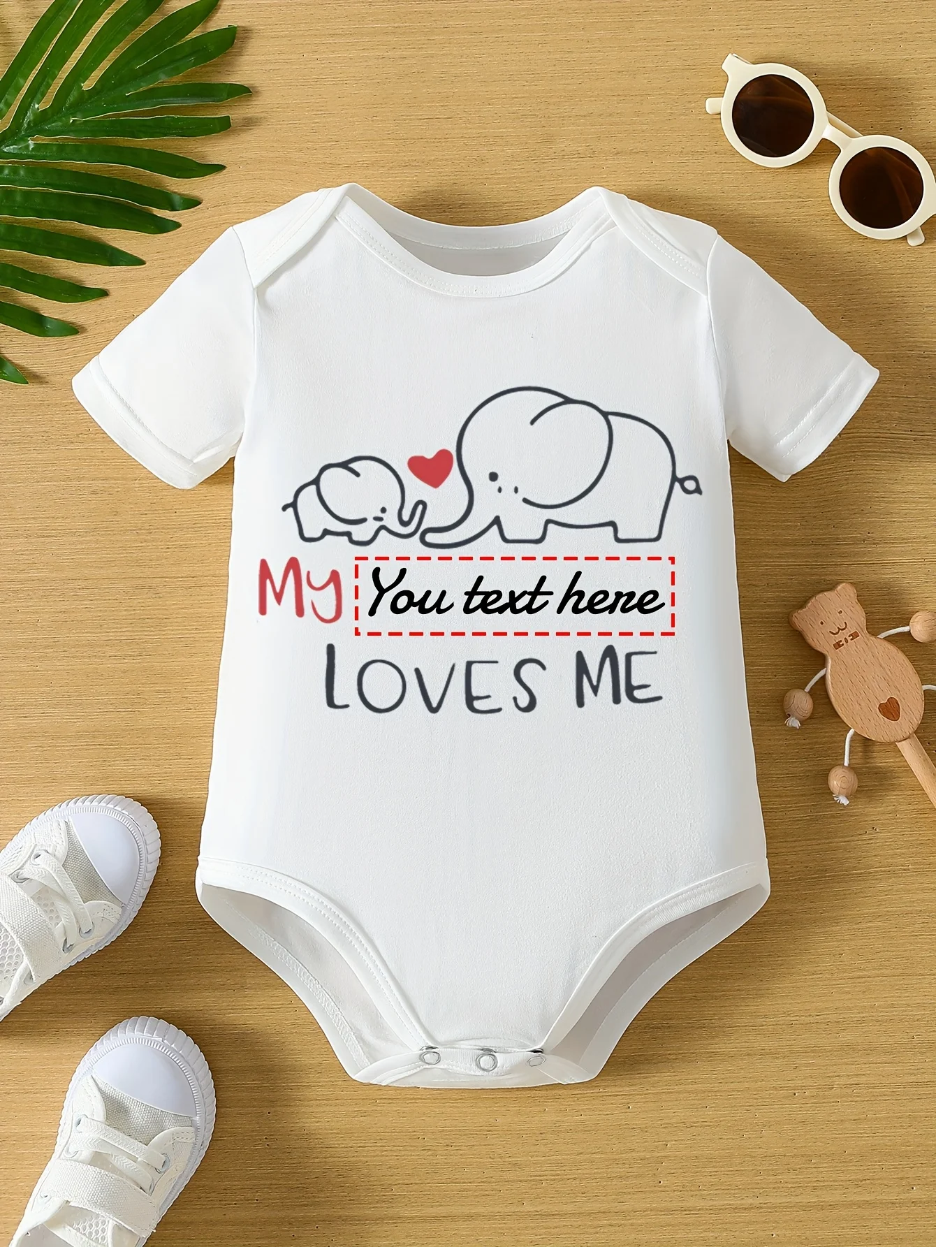 Infant Baby Boy Girl Triangle Romper with Little Elephant and Mama Elephant Printed Pattern and Custom Logo for Baby S Birthday