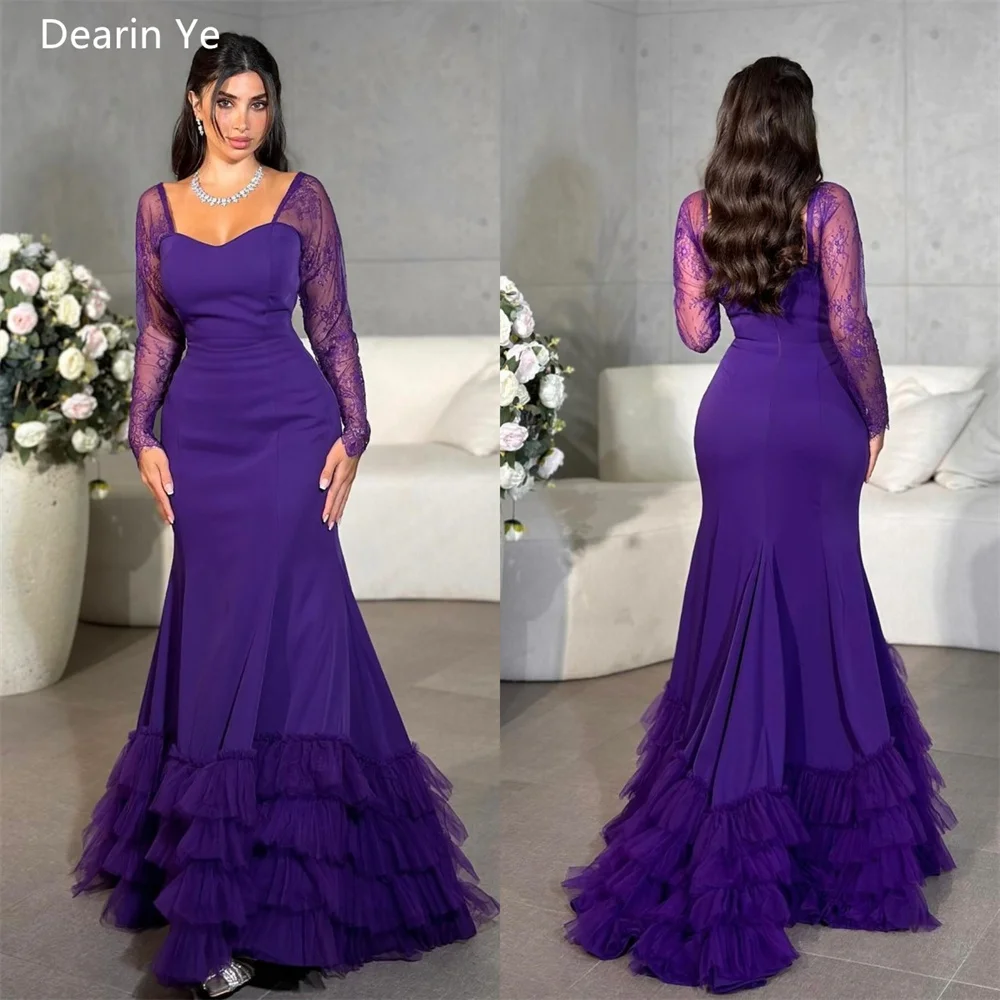 ที่กําหนดเองซาอุดีอาระเบีย Dearin Sweetheart Mermaid ความยาวกระโปรง Draped Layered Tulle Bespoke โอกาสชุดราตรี Dres