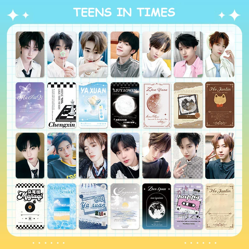 6Pcs/Sset KPOP TEENS IN TIMES Member Selfie Korean Style Photocards Song Yaxuan Ding Chengxin Ma Jiaqi Postcards Fans Collection