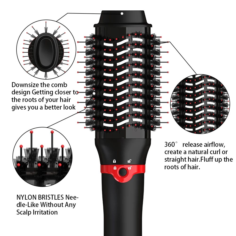 LISAPRO – brosse à Air chaud en une étape, sèche-cheveux et volumiseur 1.0 et lisseur de cheveux 1000w, outils de coiffure pour Salon