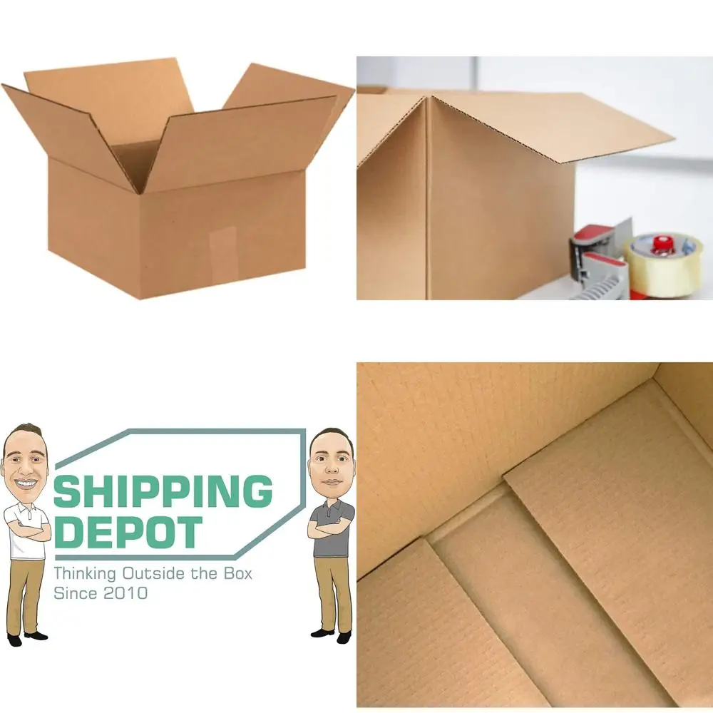 Bulk Pack of 100 - 12x12x6 Inch Corrugated Cardboard Boxes for Shipping, Packing, Moving, and Mailing - Durable Cube Cartons