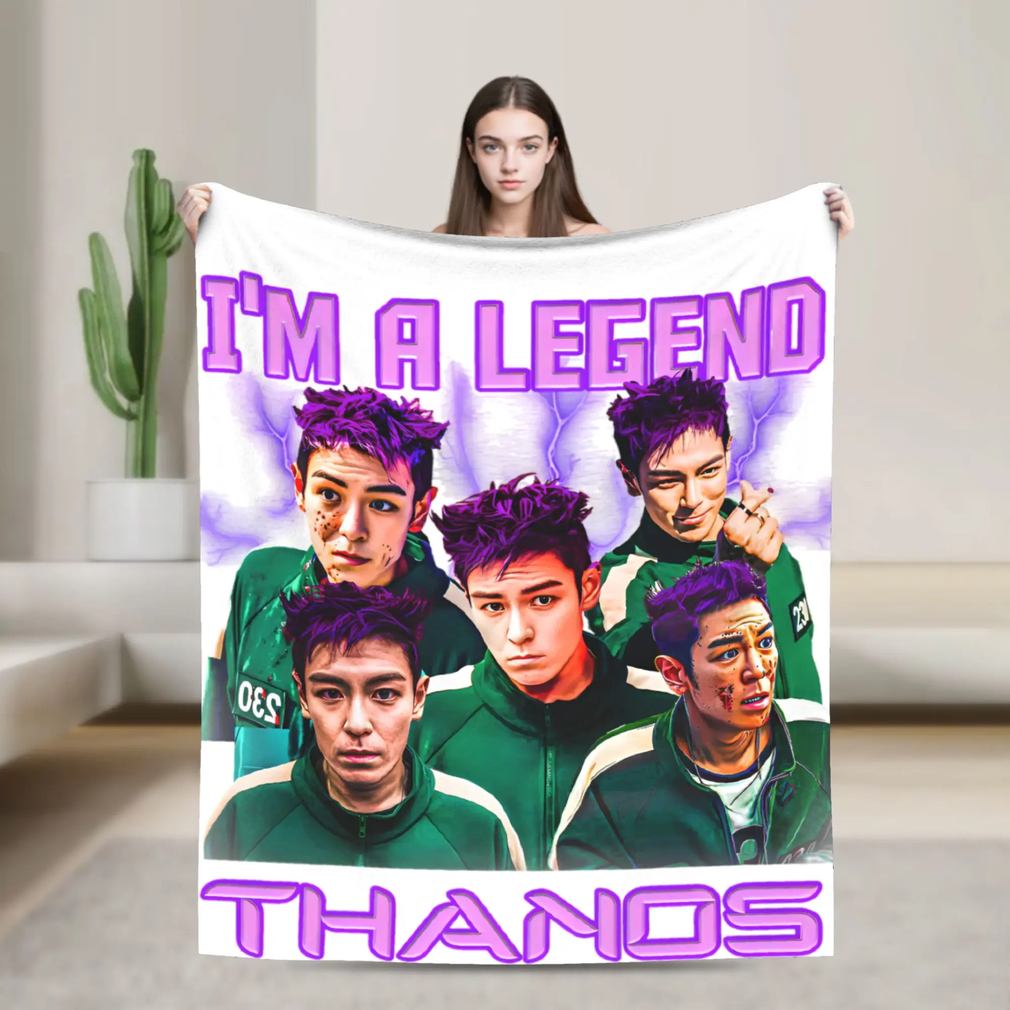 

I Like You Thanos Blankets T.O.P Player 230 Flannel Funny Breathable Throw Blankets for Home Textile Decor