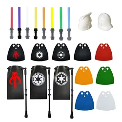 Brick Parts Headgear Clone Soldier Cape Lightsaber Flag Helmet Holes Plain Classic Piece Building Block Toy Accessory Bricklink