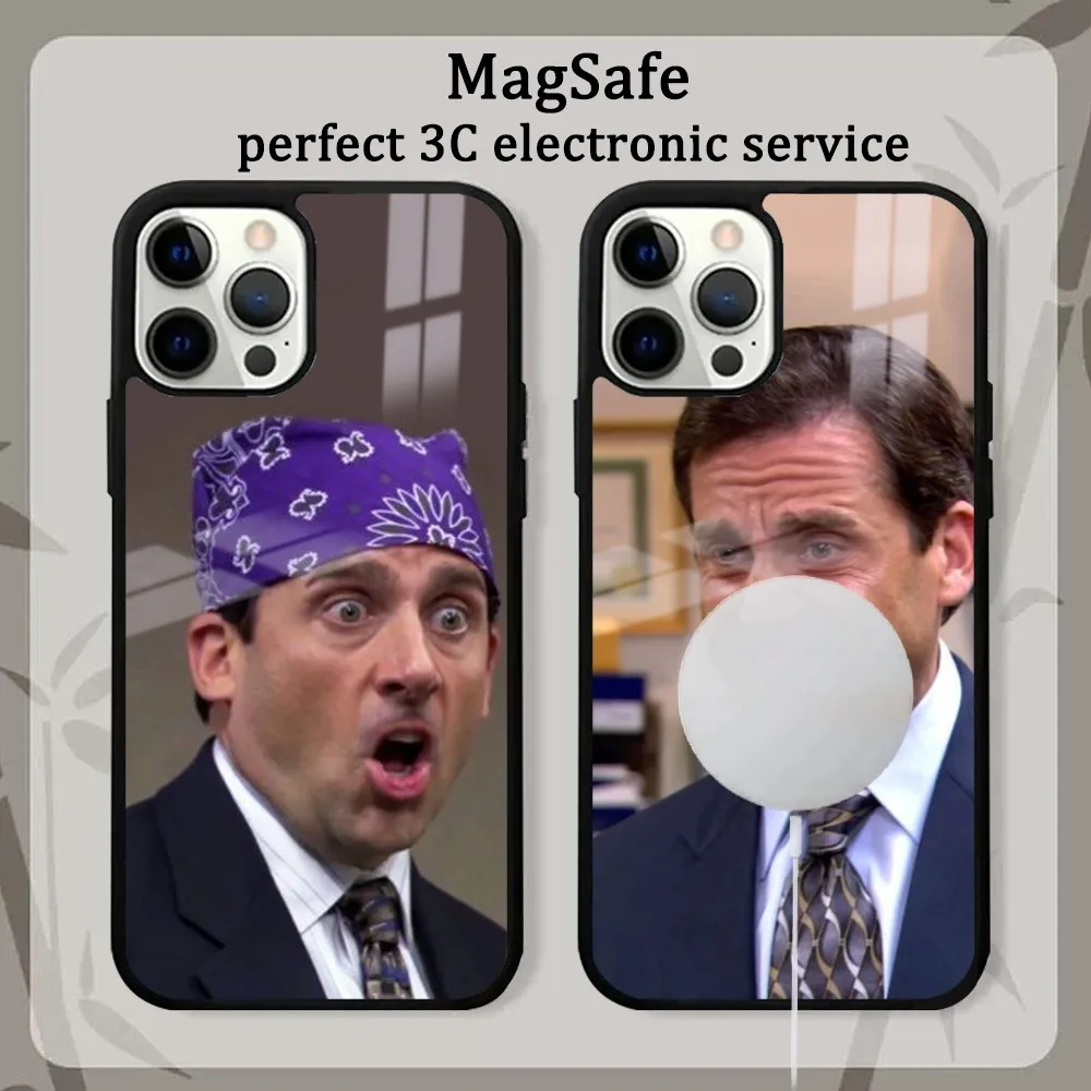 M-Michael Scott The Office Humor  Phone Case For iPhone16 15 14 13 12 11 Pro Max Plus Mini Mirror Magnetic Cover