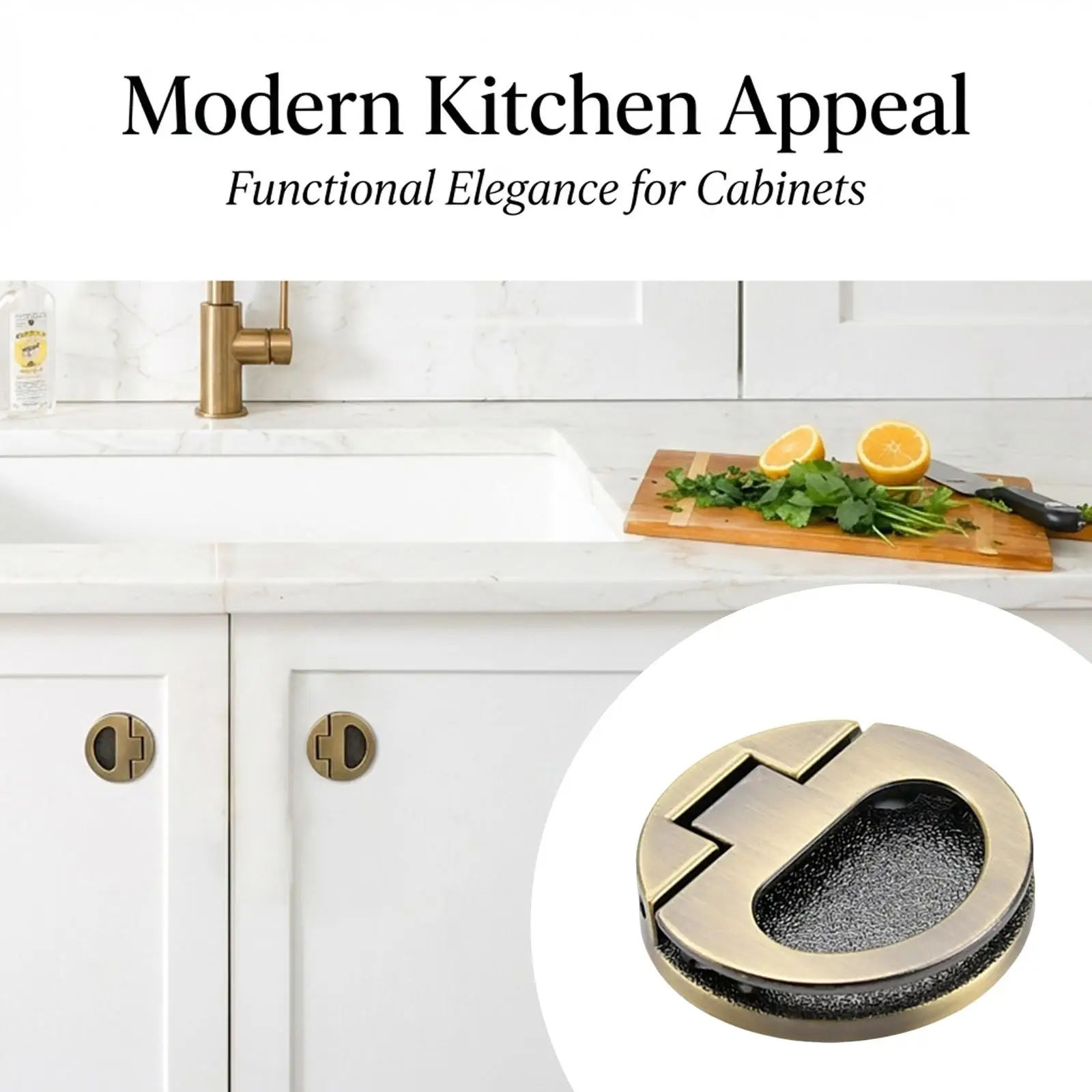 Flush Door Pull Handle Round Zinc Alloy Multifunctional Latch for Cabinet Sliding Door Locker Furnitures