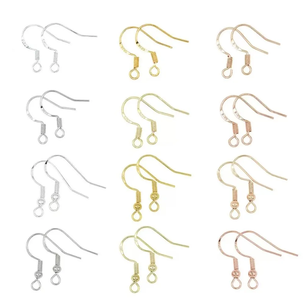Ganchos para Pendientes Chapados en Oro, 100 Unidades, Fornituras para Joyería Hecha a Mano, DIY