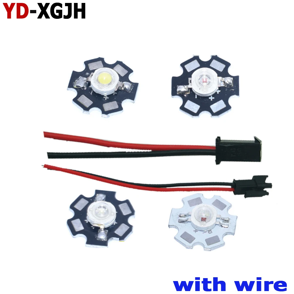 High Power 3W LED with 20mm Star PCB Warm Cool Natural White Red Green Royal Blue Yellow Ice Blue Amber Pink 380-840nm GRB