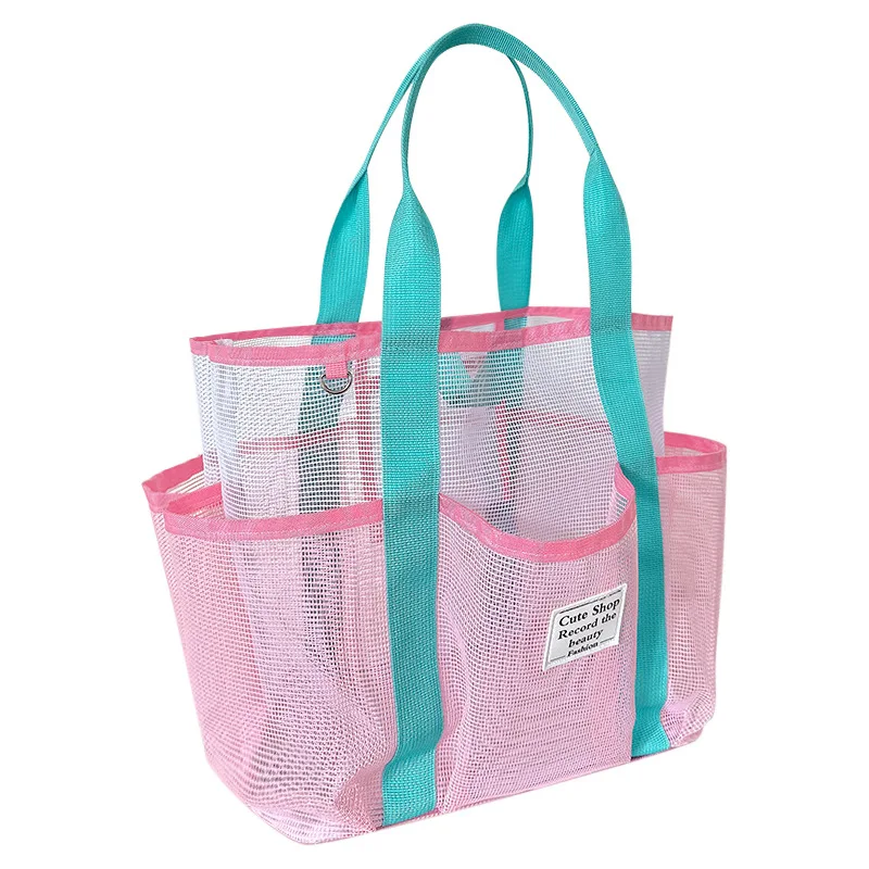 

Mesh Handheld Swimming Bag Travel Bathing Fitness Toiletries Swimsuit Storage Beach Mesh Storage Bag Single Shoulder Tote