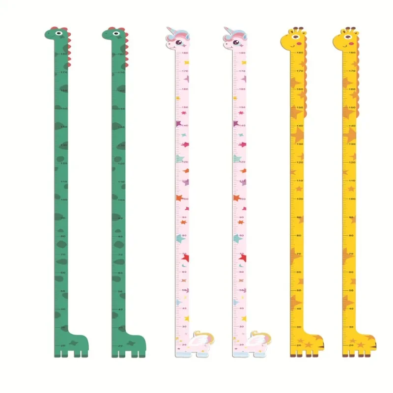 1pc Cartoon Animals Height Measure Wall Sticker Unicorn Dinosaur Wallpaper for Kids Room Nursery Child Growth Ruler Growth Chart