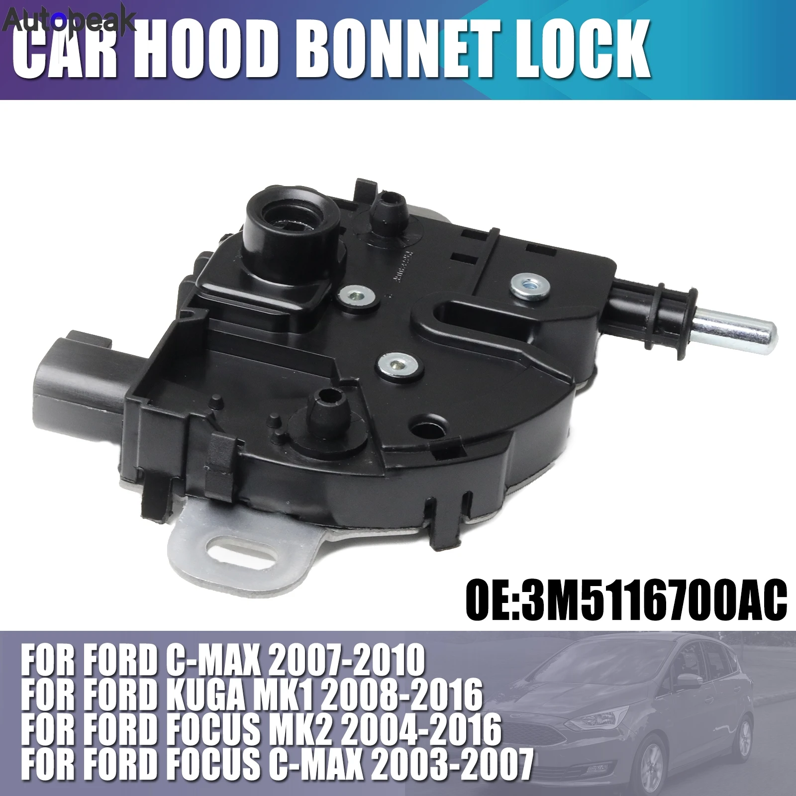 Engine Hood Bonnet Lock Latch Catch Actuator Mechanism For Ford Focus 2004-2016 Kuga C-Max Focus C-Max 3M5116700AC 3M5116700BC