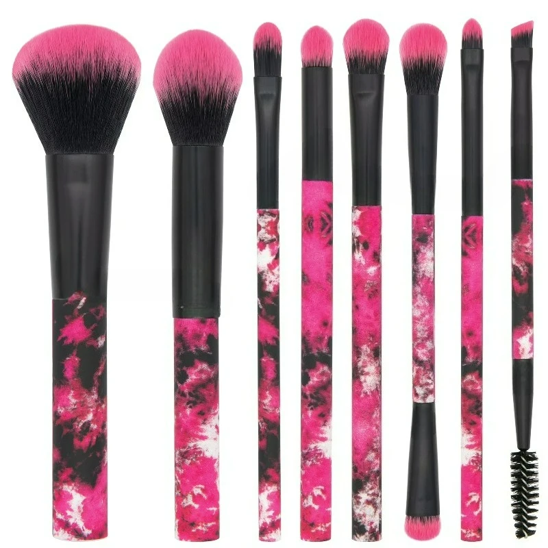 

Набор кистей для макияжа Brush Neon Pink Tie Dye, 8 шт.