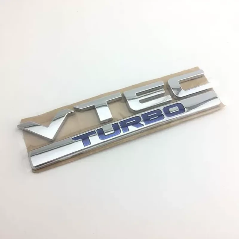 for Honda 10th Gen Civic VTEC Turbo Turbine Emblem Badge Aftermarket Modified English Alphabet Logo Car Styling Accessory