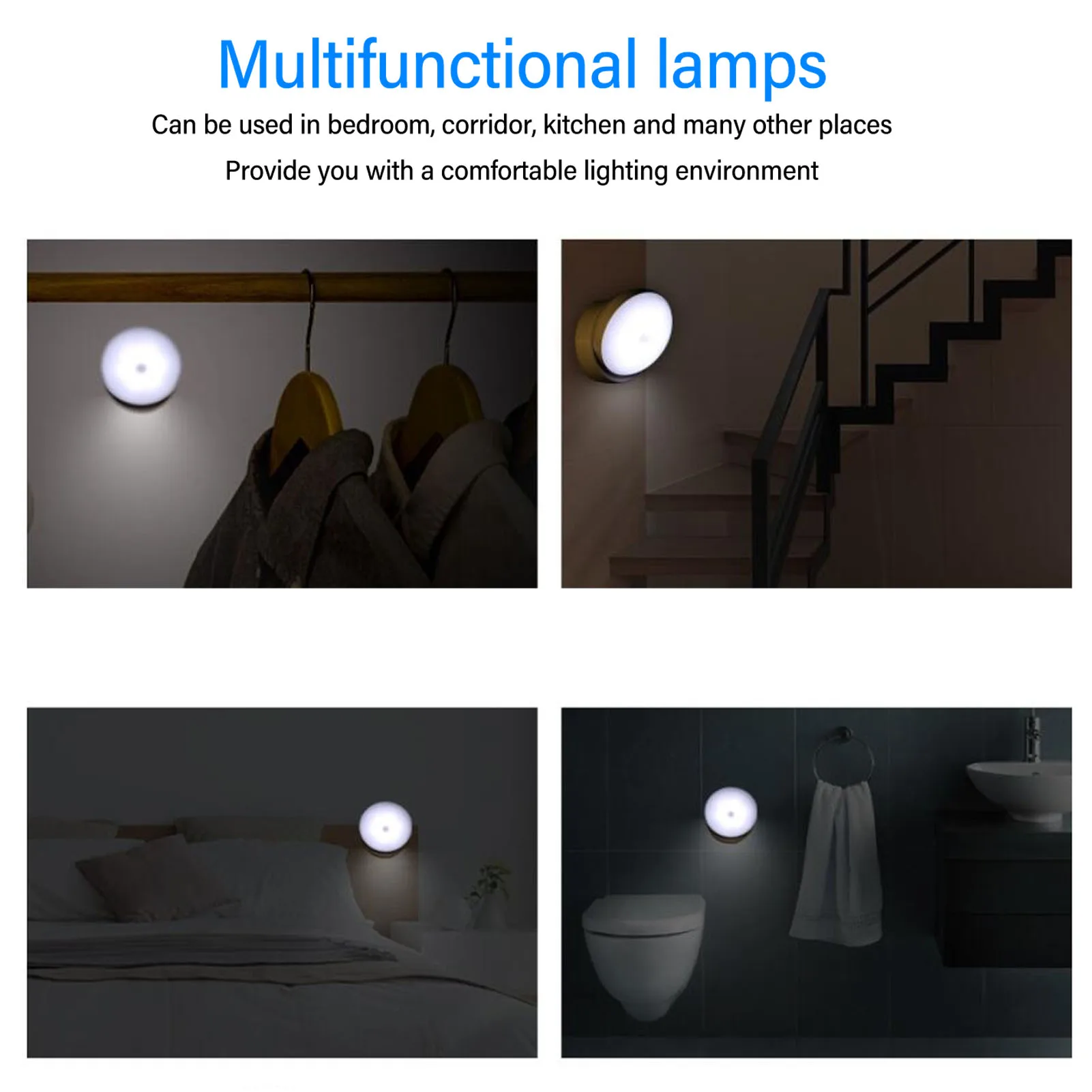 ZK30 Motion Sensor Night Light Professional High Brightness 360 Degree Adjustable Angle Rechargeable LED Night Light