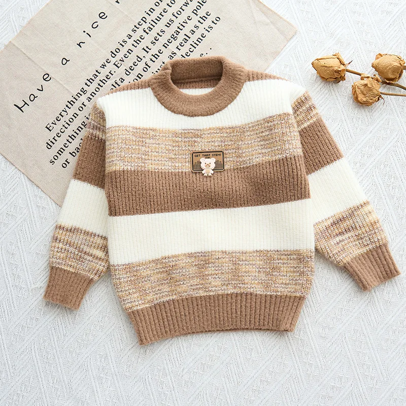 الأولاد البلوزات ربيع الخريف 2025 الأطفال الصوفية جيرسي القمم للطفل الصبي ملابس الاطفال بلوفر مغزول سترة ملابس خارجية 6 7Y #3