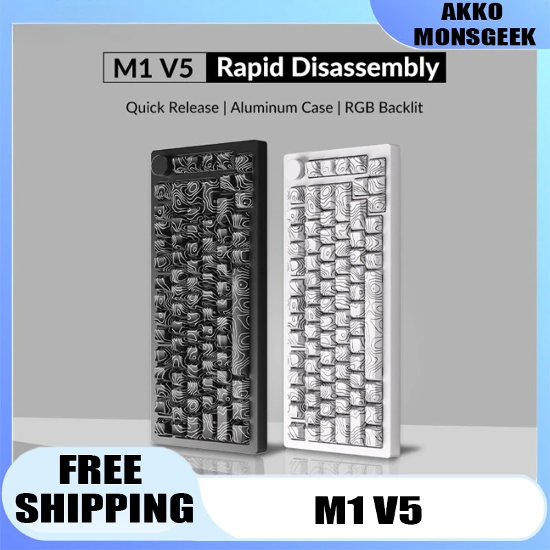 

Механическая клавиатура Akko MonsGeek M1 V5, быстрая разборка, 75% прокладка, крепление RGB, 5 контактов, алюминиевая клавиатура с возможностью горячей замены по индивидуальному заказу