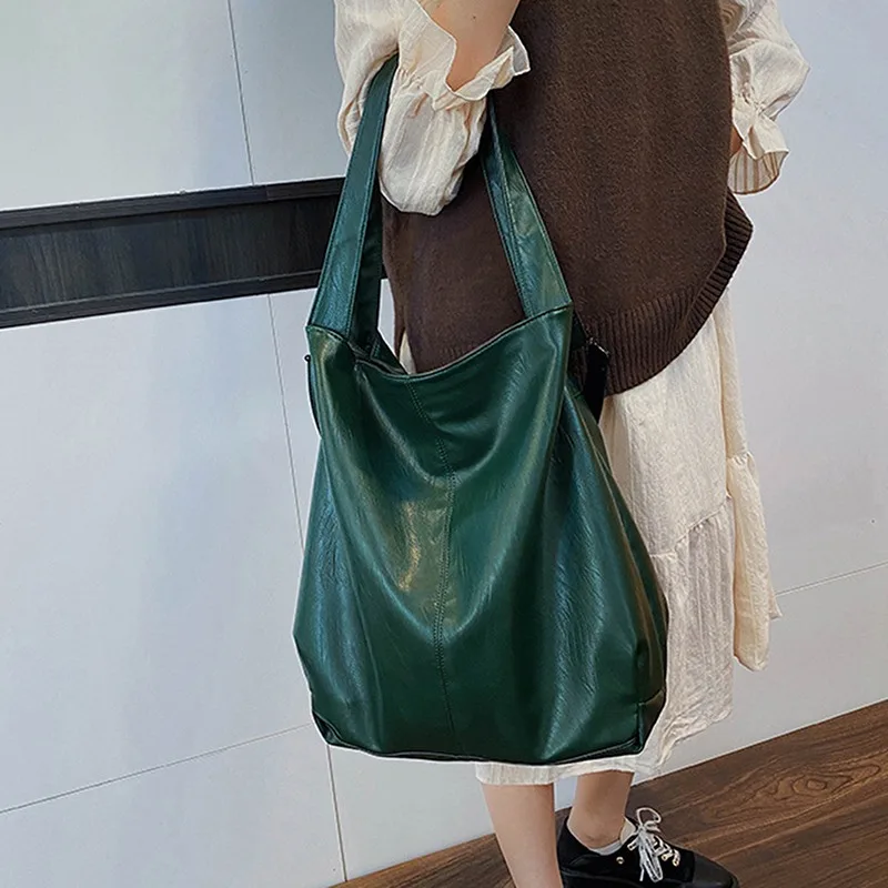 Vintage Women Hand Bag Designers Luxury Handbags Soft PU Leather Women Shoulder Tote Female Top-handle Bags Fashion Brand Bag