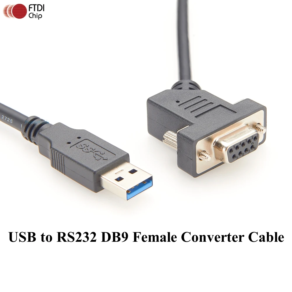 

45 Degree Angled DB9 Female to USB 2.0 A Converter Cable USB to RS232 Serial Cable with FT232RNL Chipset USB to Serial COM Port