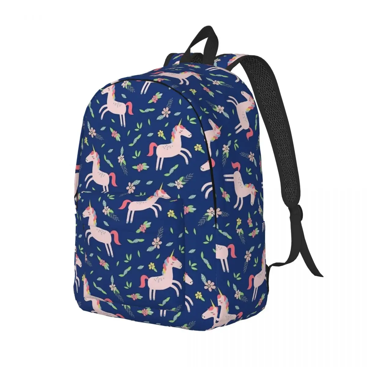 Zaino per amanti dell'unicorno per uomo donna Fashion Student Work Daypack borsa a tracolla per College blu Navy durevole