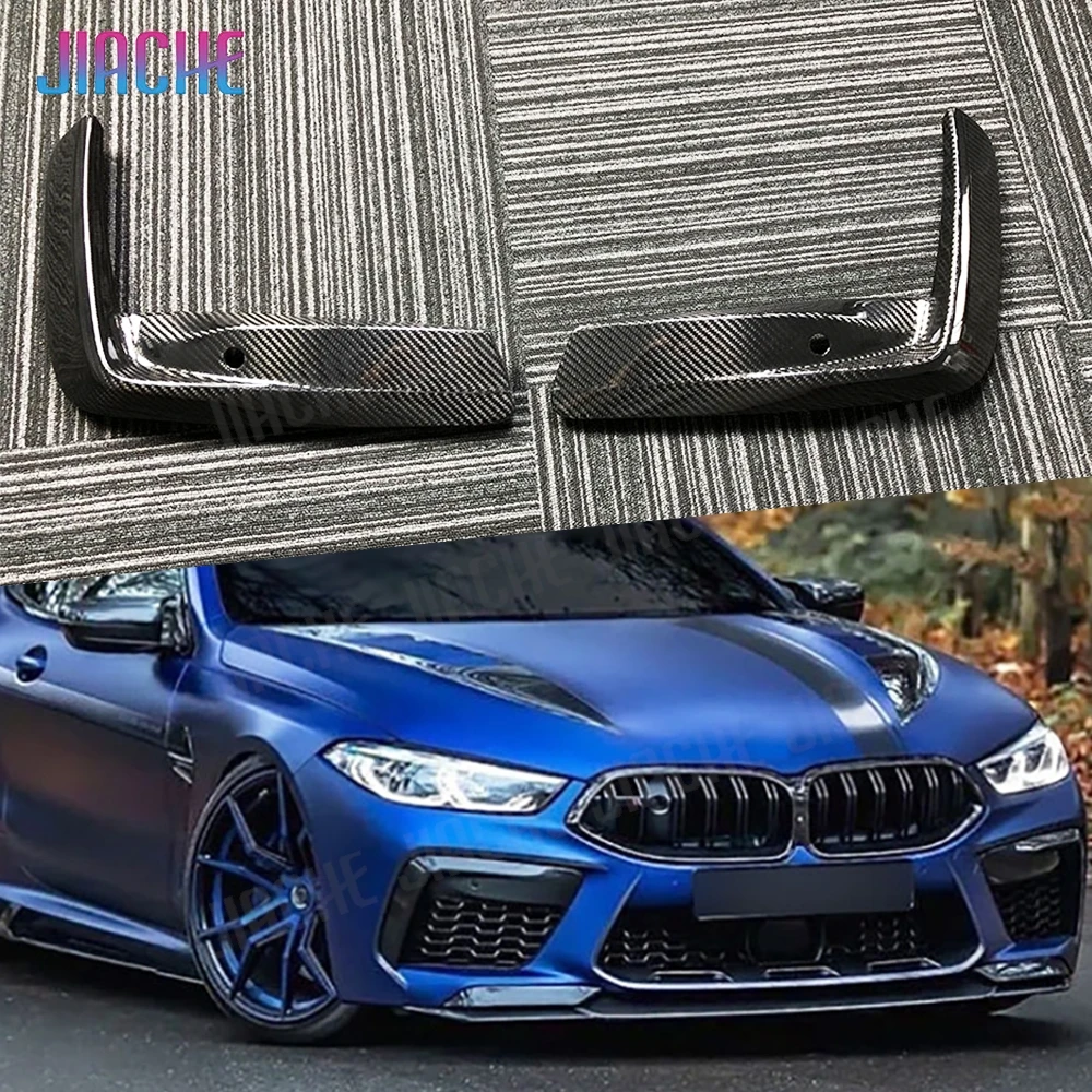 

JIACHE For BMW M8 F91 F92 F93 2017-2023 Dry Carbon Fiber Front Fog Lamp Fins Splitters Trims Canards Fins Exterior Accessories