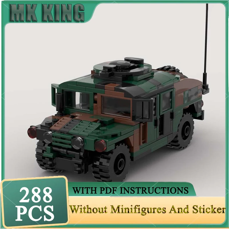 

Military Model Moc Building Blocks Hum Armored Car Model Technology Bricks DIY Assembly Holiday Toys Construction Set Gifts