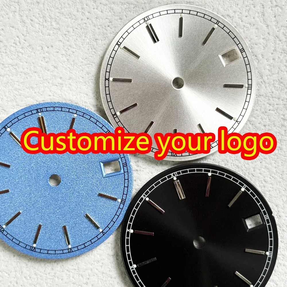 Fecha de 28,5mm, solo NH35, esfera estéril, accesorios de reloj con logotipo personalizado