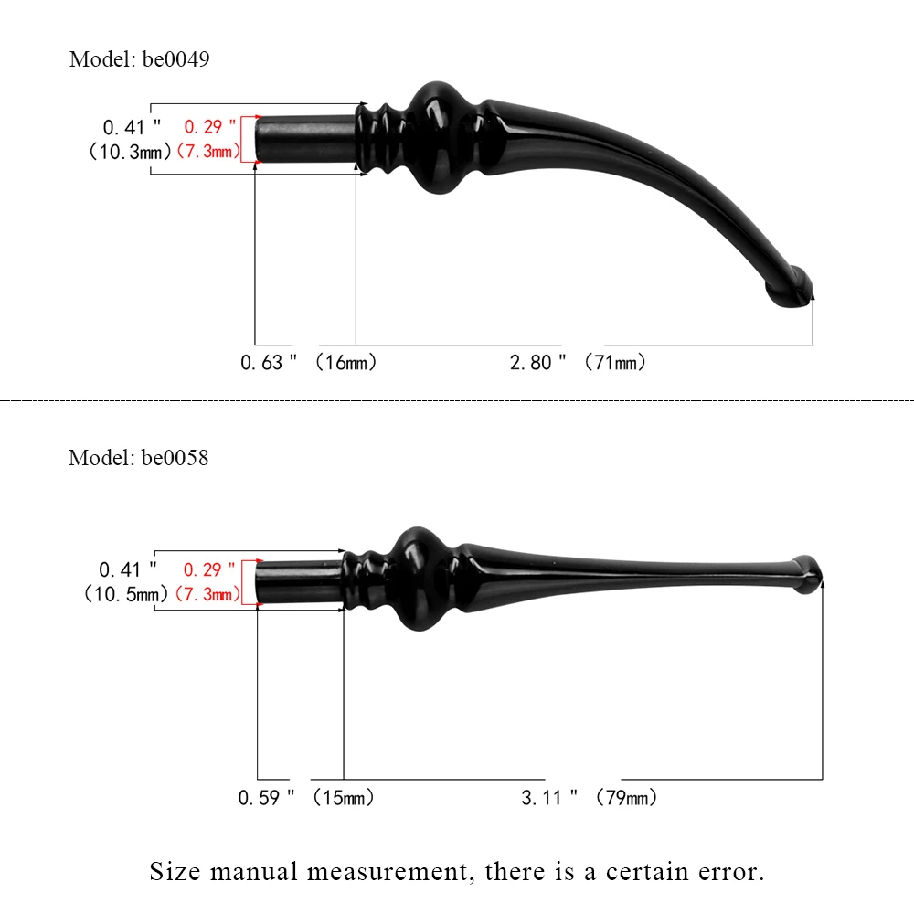 MUXAING bocchino per tubo acrilico a forma di zucca 7.3mm canna fumaria aperta 10.3mm tenone apertura 3mm filtro canna fumaria per accessori per pipa da tabacco