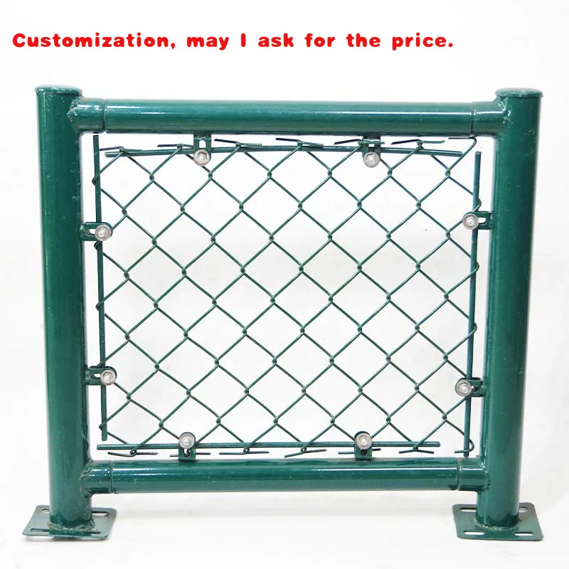 

custom.High Quality Customized 50m Green Chain Link Stadium Fences Modern Carbon Steel Rail Environmentally Fence Fencing Trelli