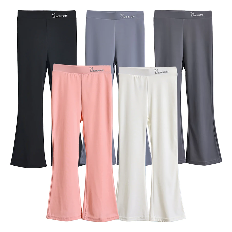 Micro Leggings évasés pour filles, vêtements de yoga confortables et respirants, pantalons décontractés pour enfants, Cool Kidedly, tissu Ice Inj, été