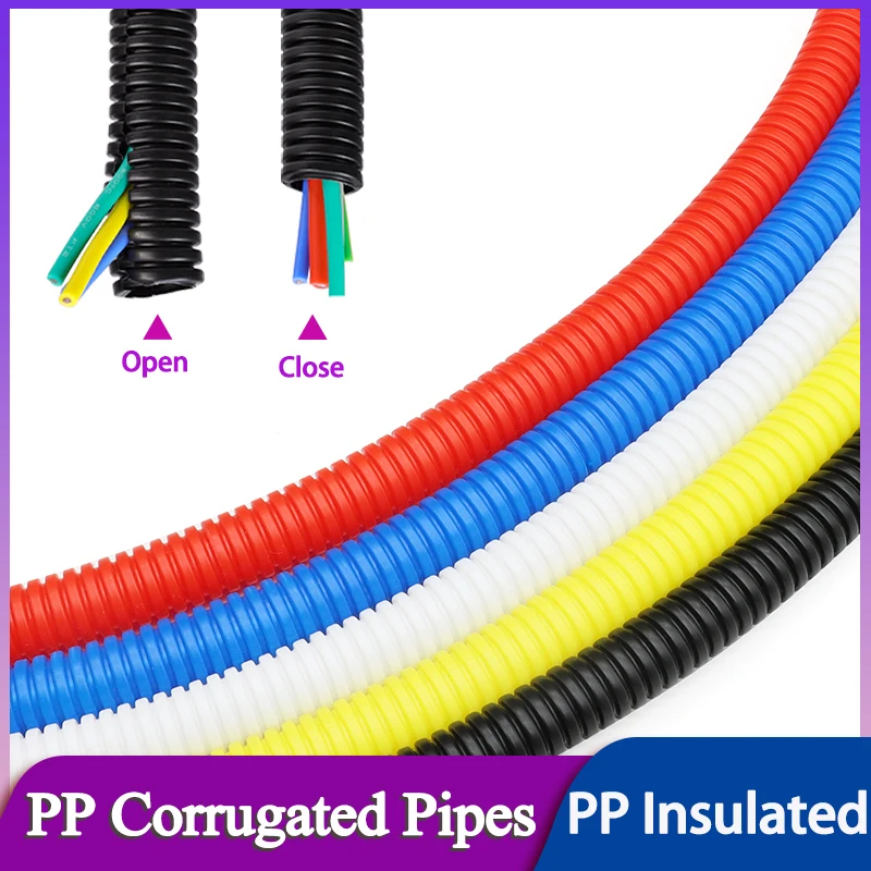 

7.5~34.5mm PP Plastic Corrugated Pipe Threaded Tube Insulated Protection Automotive Cable Harness Accessories PP Plastic Bellows