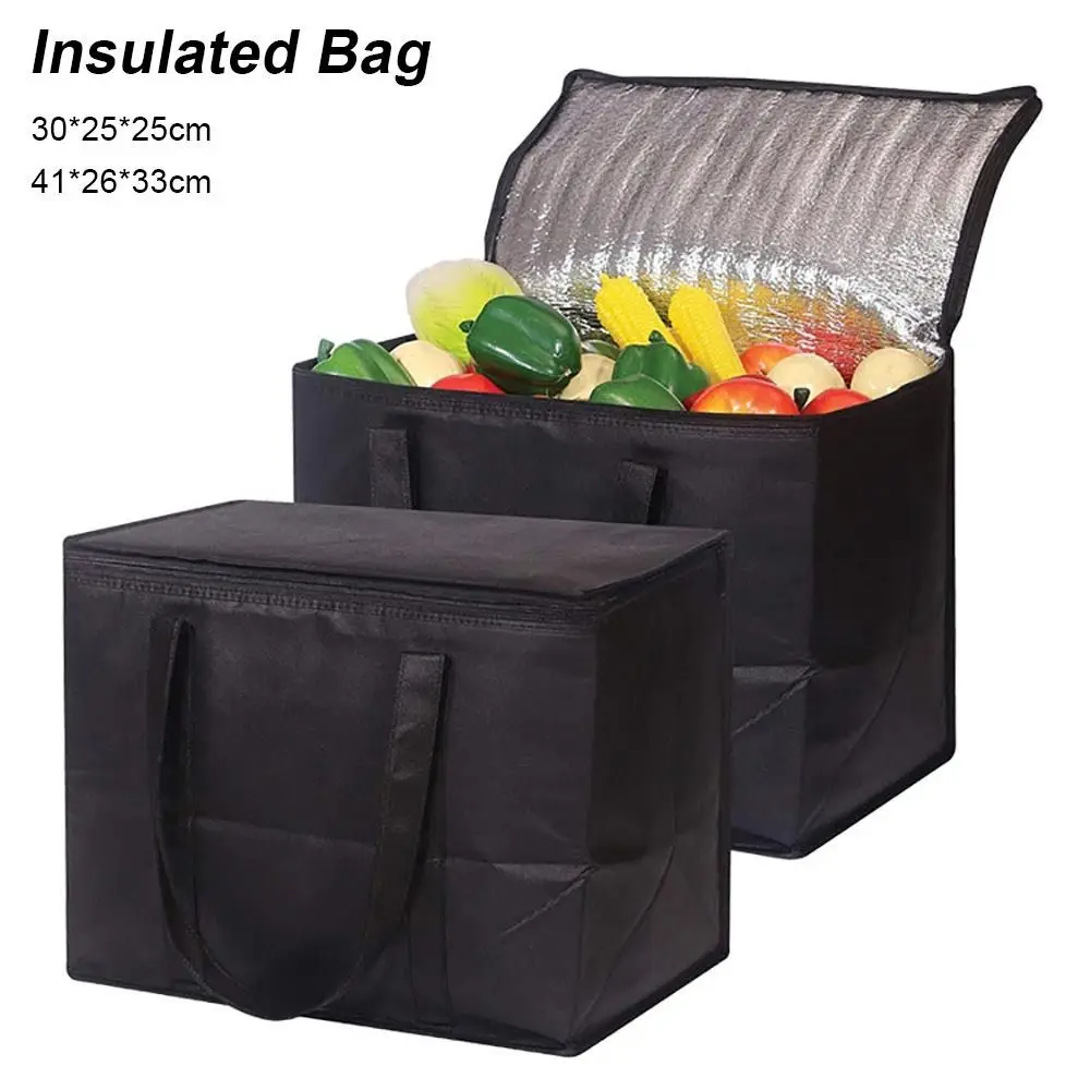 1Pcs Durable Large Capacity Insulated Bag Portable Zipper Tin Foil Food Bag 40L Refrigerated Bag Picnic Camping