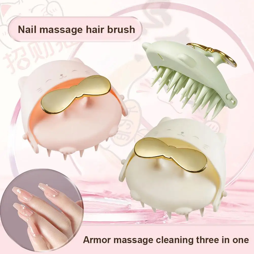 Cartoon Kam Nagel Bescherming Anti-Jeuk Schone Hoofdhuid Siliconen Accessoires Shampoo Haar Kam Styling Borstel Massager Kop Scrat A8y3