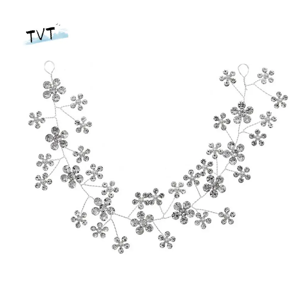 エレガントなラインストーンの花嫁の頭飾り、ビーズの花の写真撮影用ヘッドバンド、輝く手作りのウェディングヘアアクセサリー、女性用