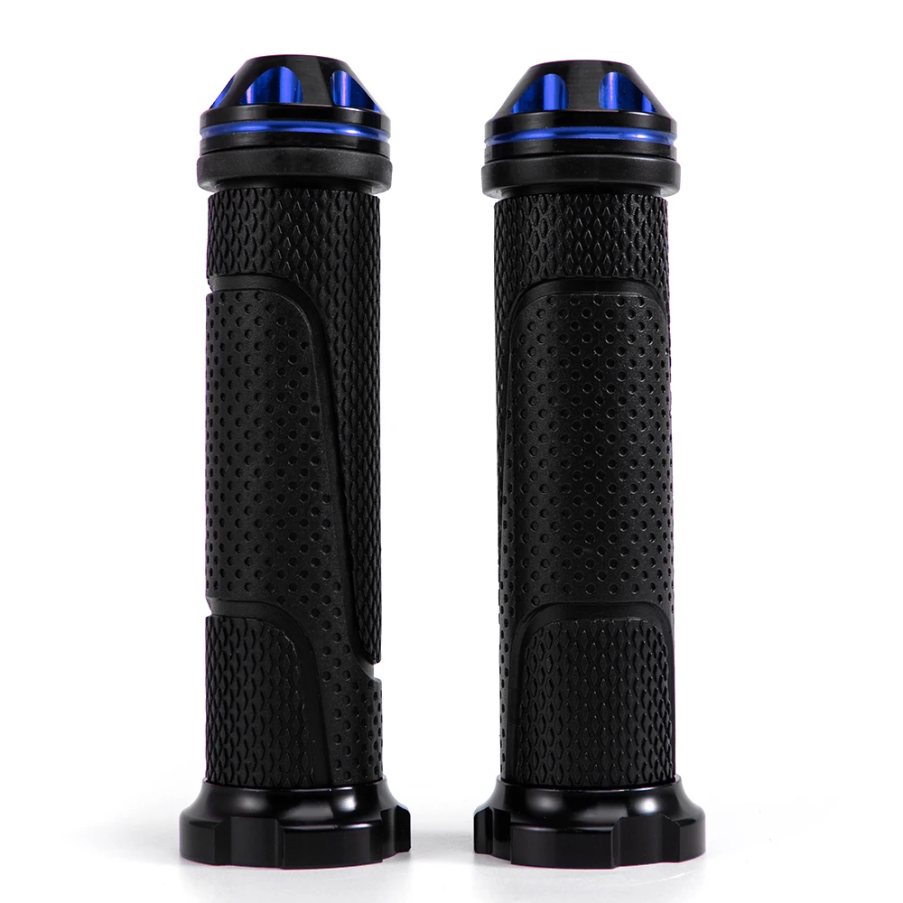 Motorcycle 22mm Hand Grip With Bar End Aluminum Rubber Scooter Handle Grips For kawasaki Z250SL Z650 Z750 Z800 Yamaha FZ1 XSR700