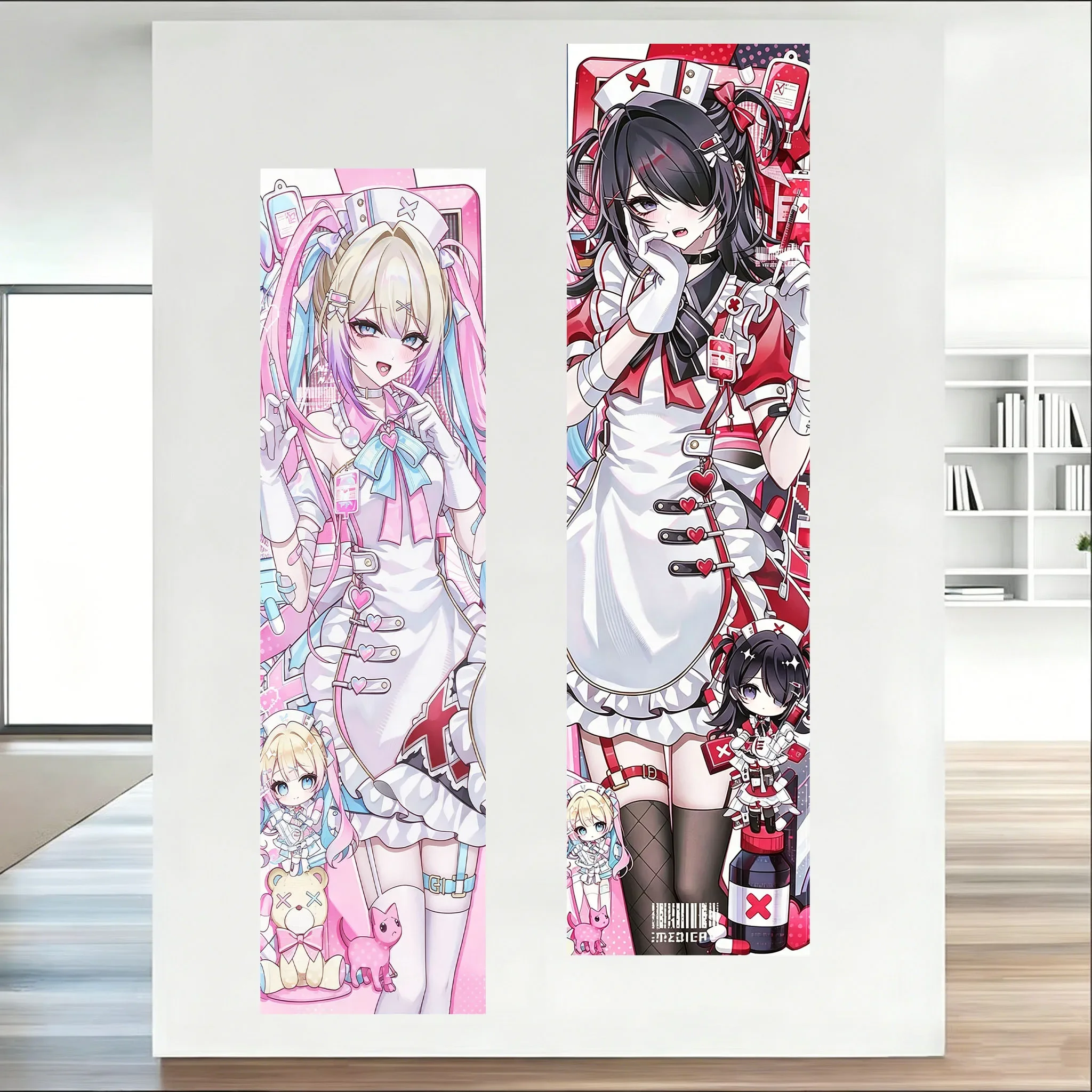 N-Needy Girl Overdose Tapestry Kangle&Amechan Kawaii Anime Game Girls Large Long Tapestry Suitable For Bedroom Dorm Wall Decor