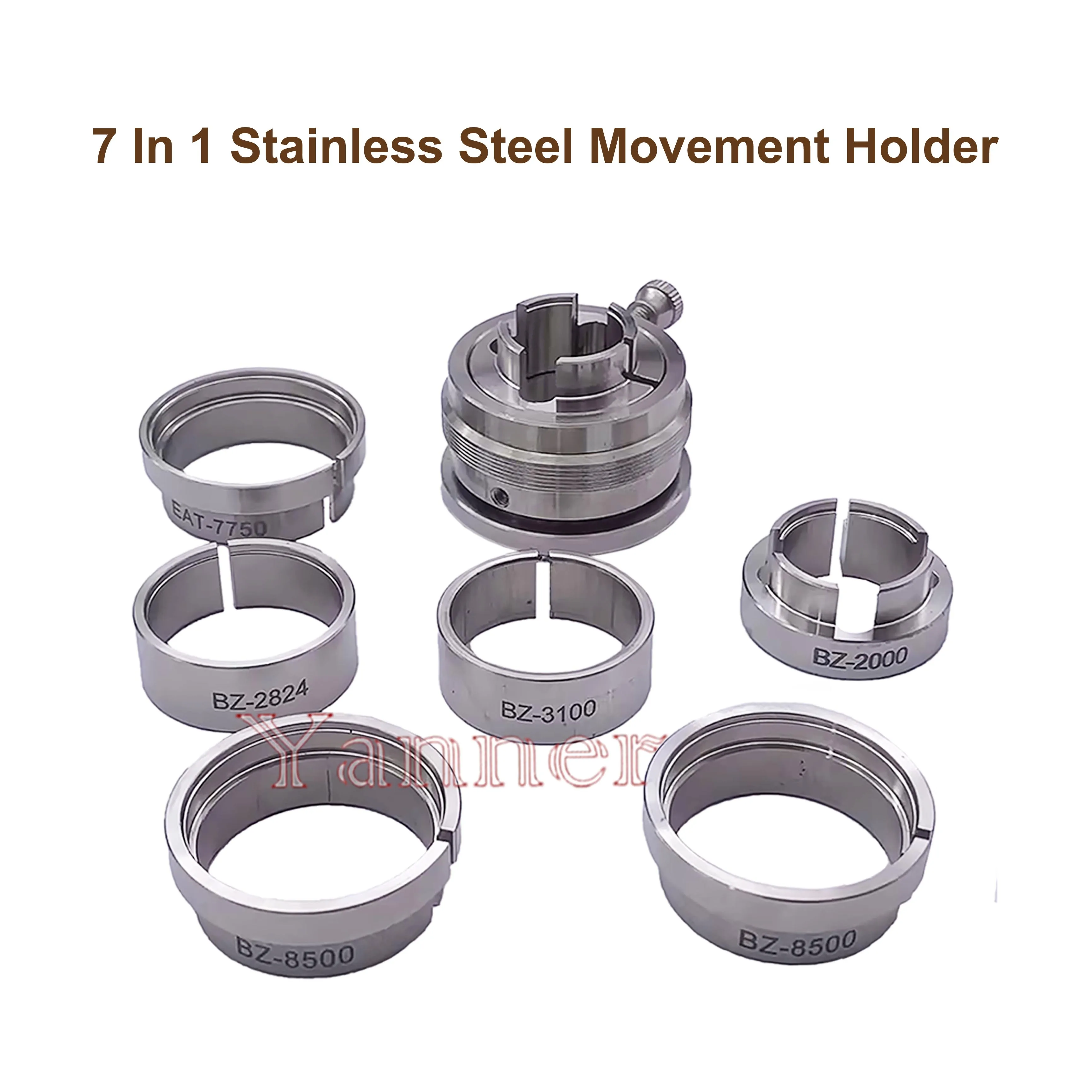 

7in1 Watch movemen Rotatable Base Stainless MovementHolder For ETA 2000 7750 2824 2671 3100 8500 Movement Watch Repair