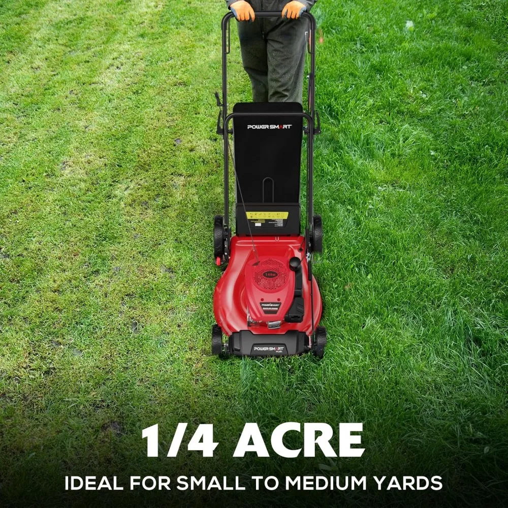 جزازة العشب بالغاز بمحرك 21 بوصة 144cc OHV مع قدرة التعبئة - جزازة دفع 2 في 1 لصيانة الفناء بكفاءة