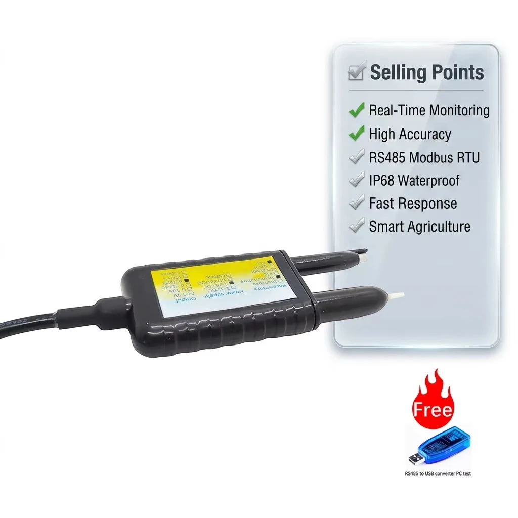 Industrial IoT LORA 4G Wifi Online Monitoring System Soil Temperature PH AgCl Electrode Sensor RS485 for Precision Agriculture