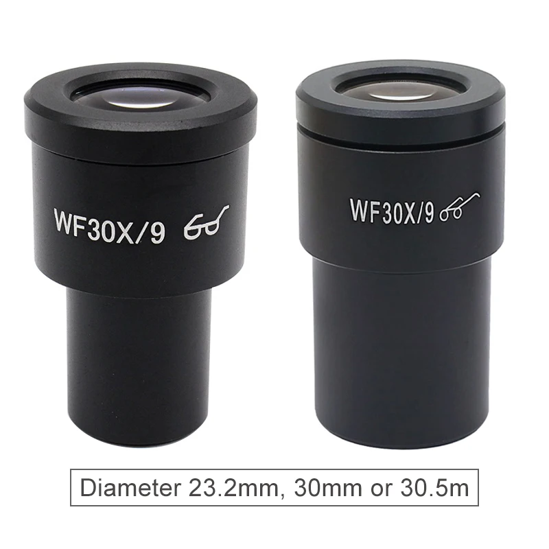 WF30X/9 High Eye-point Eyepiece Wide Field View Ocular Optical Lens for Stereo Microscope or Biological Microscope 30X WF30X