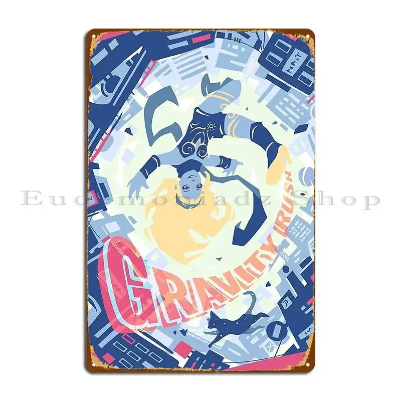 Gravity Rush Metal Sign Iron Pub Plates Decoration Living Room Club Bar Tin Sign Poster