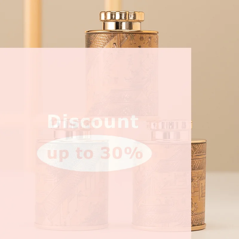 [NEW Mini Empty Tea Tin Can Household Green Black Tea Sealed Jar Portable Travel Small Tea Packaging Box Paper Storage Can]