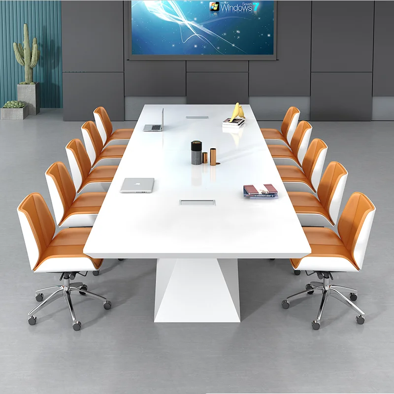 white minimalist conference table high quality modern simple meeting table large stylish modern mesa reunião office furniture