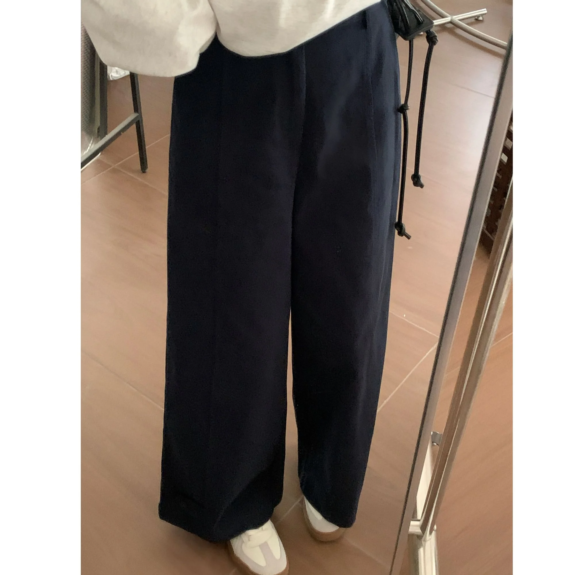 

Young Faionable Casual Pants High Waist Straight Leg Thiened Flannel Outerwear QD0564 Comfortable Cotton Long Trousers