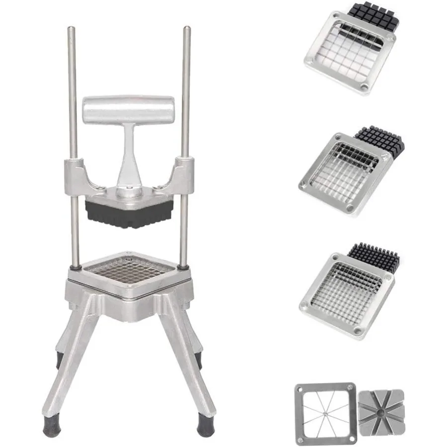 

Commercial Vegetable Chopper French Fry Cutter with 4 Sizes Blades Potato Dicer Slicer Fruit Chopper Stainless Steel for Restau